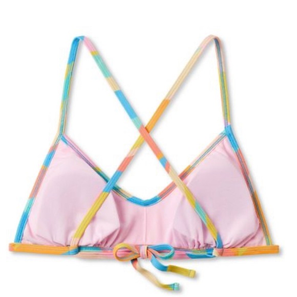 WILD FABLE WOMENS BIKINI TOP MULTICOLOR BRALETTE SCOOP NECK MISSING PADDING - Picture 2 of 5